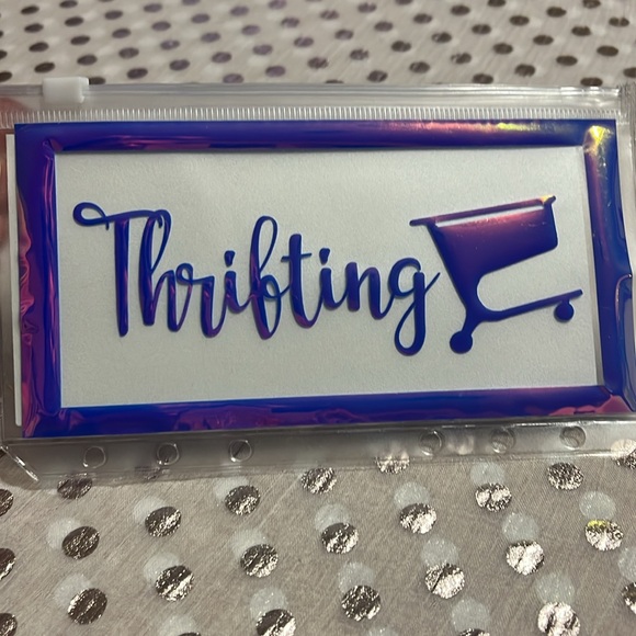 HP🥳Thrifting Iridescent Zippered Cash Envelope A6 Cash Stuffing BudgetingSavings - Picture 3 of 3